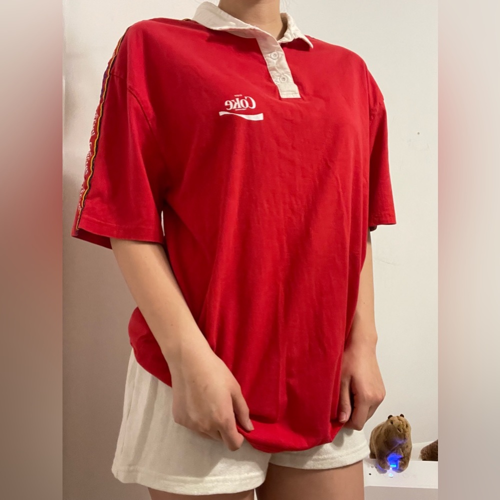 Red Collared Coca-Cola Shirt